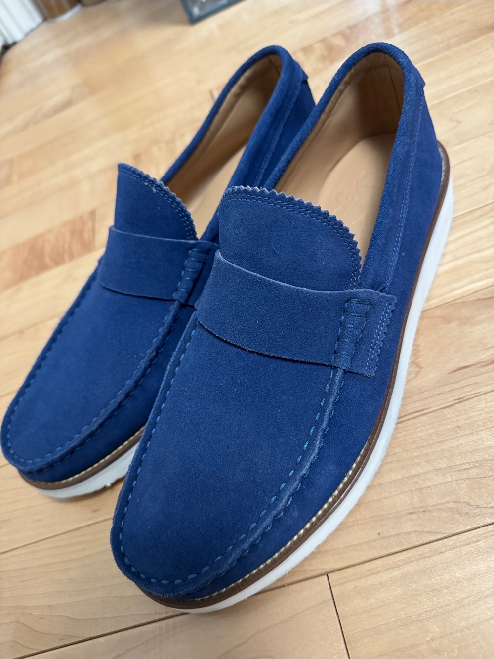 Ted baker Men's Blue Suede Slip-On Loafers - Casual Comfort size 43 or 10M